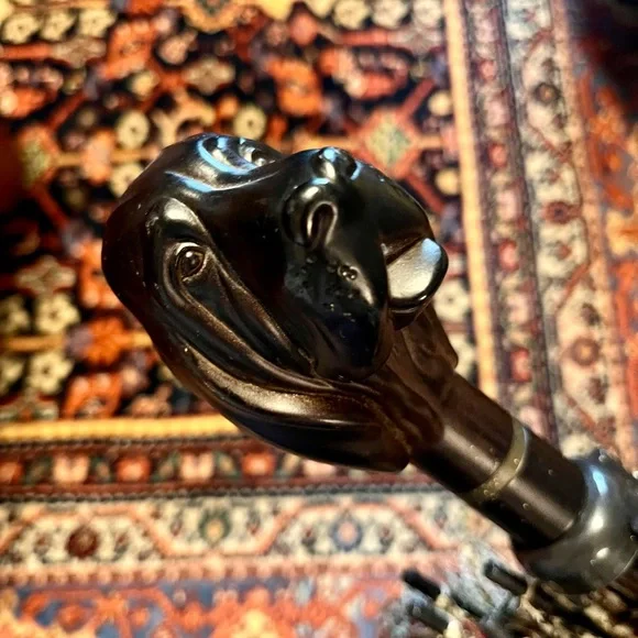 Aramis Profound Hound Umbrella Houndstooth Bloodhound Dog Head Handle. Rare Find - Picture 7 of 8